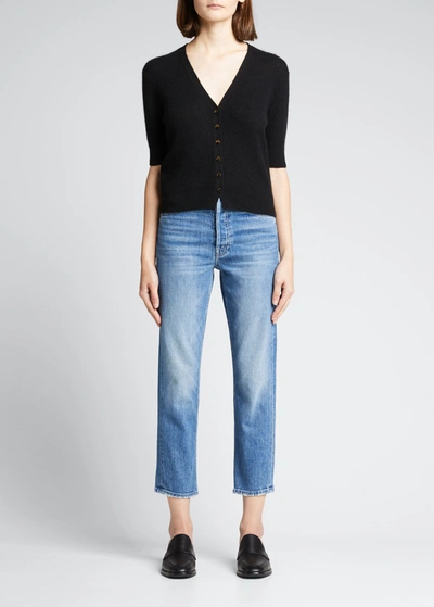 Mother The Tomcat High Rise Cropped Straight Jeans In Running Wi