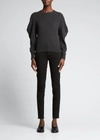 Frame Round-neck Recycled-cashmere Sweater In Charcoal Heather