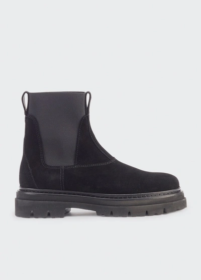 3.1 Phillip Lim / フィリップ リム Men's Lug-sole Suede Combat Boots In Black