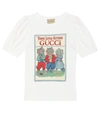 GUCCI PRINTED COTTON AND LINEN T-SHIRT,P00617812