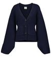 Khaite Scarlet Cashmere-blend Cardigan In Abyss