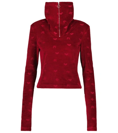 Rotate Birger Christensen Rotate Sunday 3 Mona Velvet Half-zip Top In Cabernet