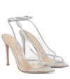 Gianvito Rossi Metallic-strap Transparent Sandals In Tras+silver