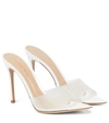 GIANVITO ROSSI ELLE 105 PVC AND LEATHER SANDALS,P00633914