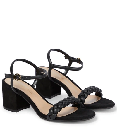 Gianvito Rossi Cruz 60 Suede And Leather Sandals In Black