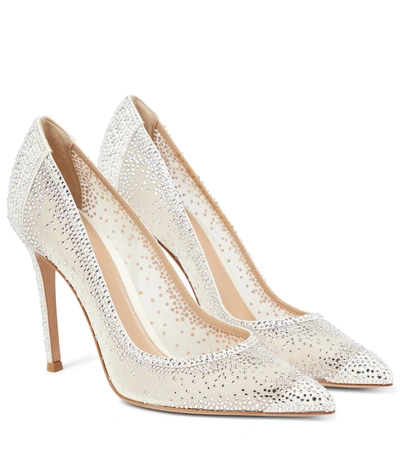 Gianvito Rossi Rania 105 Embellished Pumps In Pralinenud