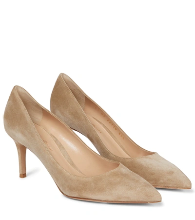 Gianvito Rossi Gianvito 70 Suede Pumps In Beige