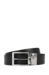 Hugo Boss Reversible Leather Belt With Pin Buckle In Black