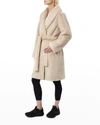 Apparis Bree Faux Fur Wrap Coat In Latte