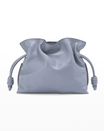 Loewe Flamenco Mini Napa Drawstring Clutch Bag In Atlantic Blue