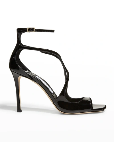 JIMMY CHOO AZIA PATENT ANKLE-STRAP SANDALS,PROD246760057