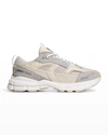 Axel Arigato Ab Marathon Mixed Leather Running Sneakers In Beige Grey