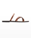 A.EMERY COLBY LEATHER CRISSCROSS SLIDE SANDALS,PROD248360348