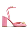 Valentino Garavani Maxi Stud 90mm Patent Slingbacks In Pink