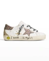 Golden Goose Girl's Super Star I Believe. In Magic Low-top Sneakers, Toddler/kids In White Leathermuli