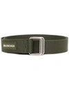 Balenciaga 3.5cm Logo Nylon Belt In Green