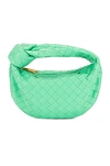Bottega Veneta Jodie Mini Knotted Intrecciato Leather Tote In Fountain & Gold