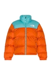 The North Face 1996 Retro Nuptse Down Jacket In Orange,light Blue