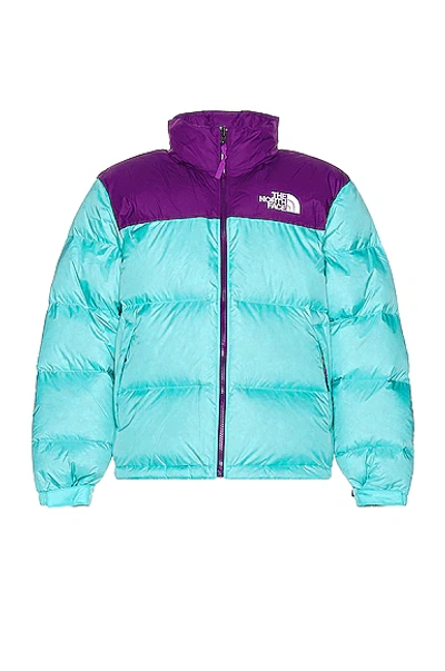 The North Face 1996 Retro Nuptse Down Jacket In Transantarctic Blue & Gravity Purple