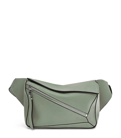 Loewe Small Leather Puzzle Belt Bag In Green