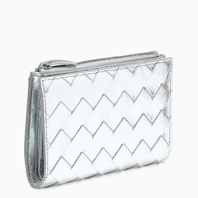 Bottega Veneta Silver Continental Wallet In Metal