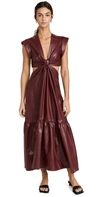 A.l.c Alexandria Faux Leather Cut-out Dress In Burgundy | ModeSens