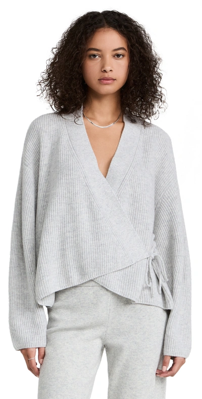 Club Monaco Cashmere Tie Wrap Cardigan In Grey