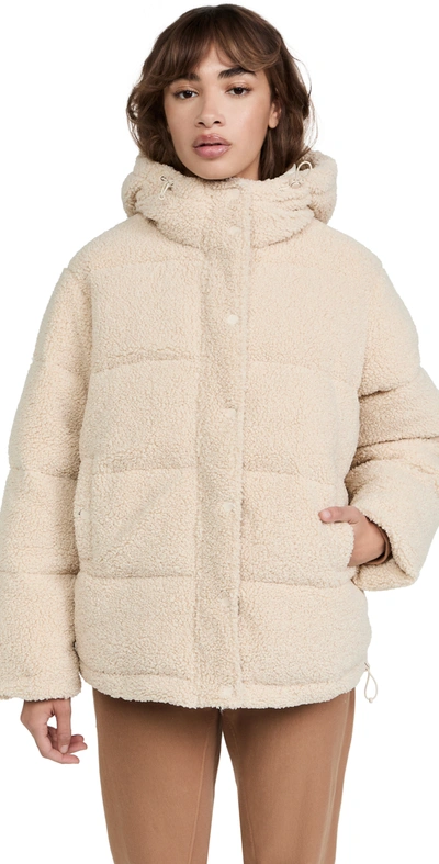 Good American Essentials Sherpa Cocoon Puffer In Tusk001