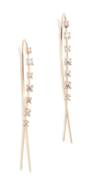 Lana Women's 14k Gold & Diamond Narrow Upside Down Hoops In Yellow