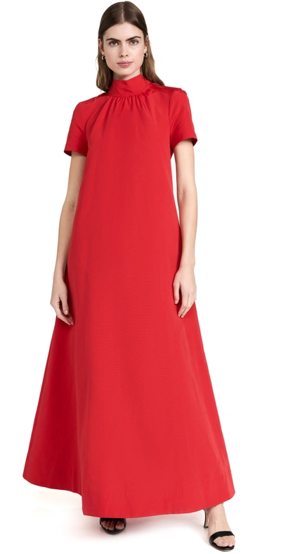Staud Ilana Bow-detail Gown In Red