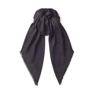 Jimmy Choo Silk-wool Emani Scarf In S200 Black