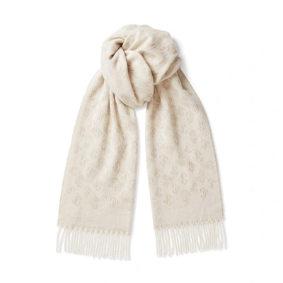 Jimmy Choo Cashmere-wool Belen Scarf In S100 Latte