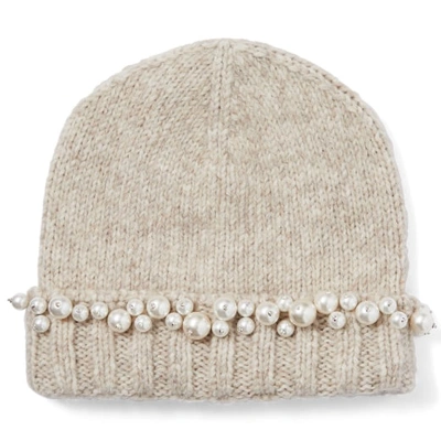 Jimmy Choo Wool-blend Gerry Beanie In S100 Latte