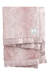 Little Giraffe 'snow Leopard' Chenille Baby Blanket In Dusty Pink