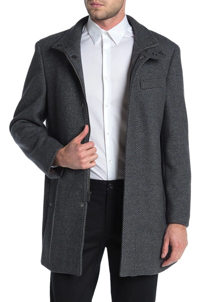 Hart Schaffner Marx Genoa Twill Wool Blend Coat In Lt Grey Twill
