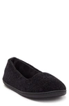 Dearfoams Women's Rebecca Microfiber Velour Closed Back Clog Slippers In Black