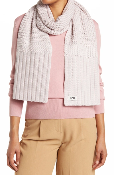 Ugg Textured Wool Blend Scarf In Pink