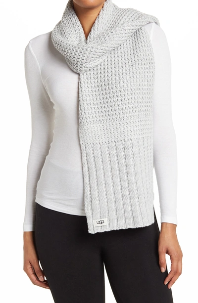 Ugg Textured Wool Blend Scarf In Grey Heather