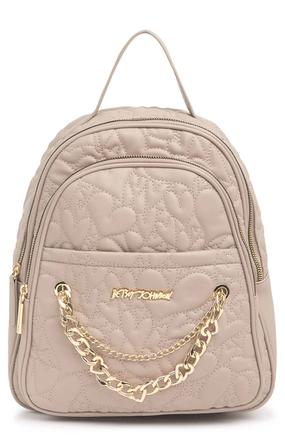 NEW Betsey Johnson Taupe quilted heart backpack Betsey Johnson Backpack - Etsy main image 4