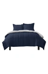 Ienjoy Home Treat Yourself To The Ultimate Down Alternative Reversible 3-piece Comforter Set In Navy & Light Gray