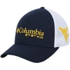 Columbia West Virginia Mountaineers Pfg Stretch Fitted Cap In Navy