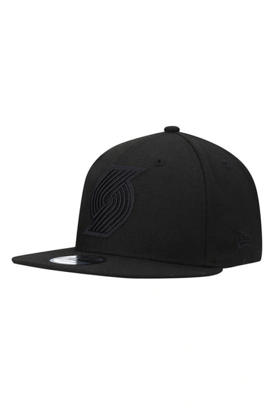 New Era Portland Trail Blazers Black On Black 9fifty Snapback Hat