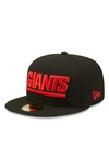 Men's New Era Black New York Giants Red Undervisor Super Bowl XXI Side Patch  59FIFTY Fitted Hat