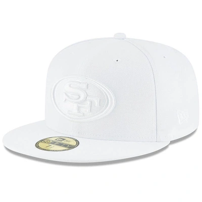 New Era Men's  San Francisco 49ers White On White 59fifty Fitted Hat