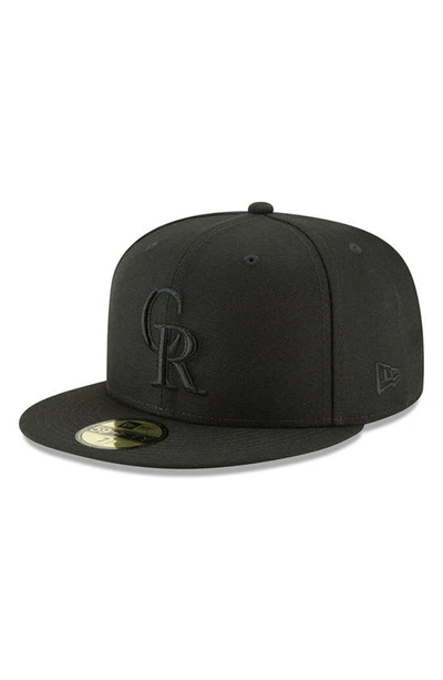 New Era Men's  Black Colorado Rockies Primary Logo Basic 59fifty Fitted Hat
