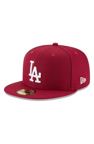 New Era Men's Crimson Los Angeles Dodgers Fashion Color Basic 59fifty Fitted Hat In Cardinal