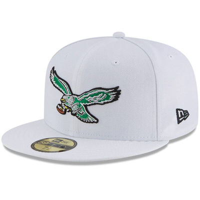New Era Men's White Philadelphia Eagles Throwback Logo Omaha Low Profile 59fifty Fitted Hat
