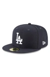 New Era Los Angeles Dodgers Fashion Color Basic 59fifty Fitted Hat In Navy