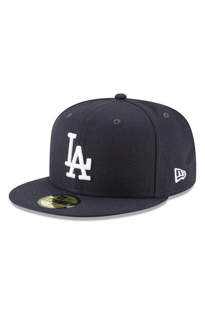 New Era Los Angeles Dodgers Fashion Color Basic 59fifty Fitted Hat In Navy