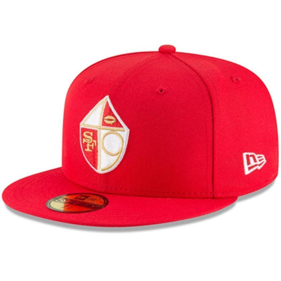 New Era Men's Scarlet San Francisco 49ers Omaha Throwback 59fifty Fitted Hat